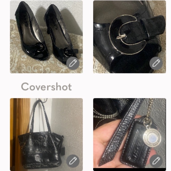Coach & 4 heels sz8 🖤Coach Leather Logo Satchel - Picture 1 of 17